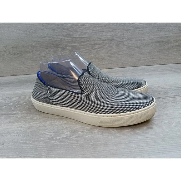 Rothy's The Sneaker Slip On Shoes Womens 9.5 Black White Knit Comfort Loafers - Picture 1 of 10